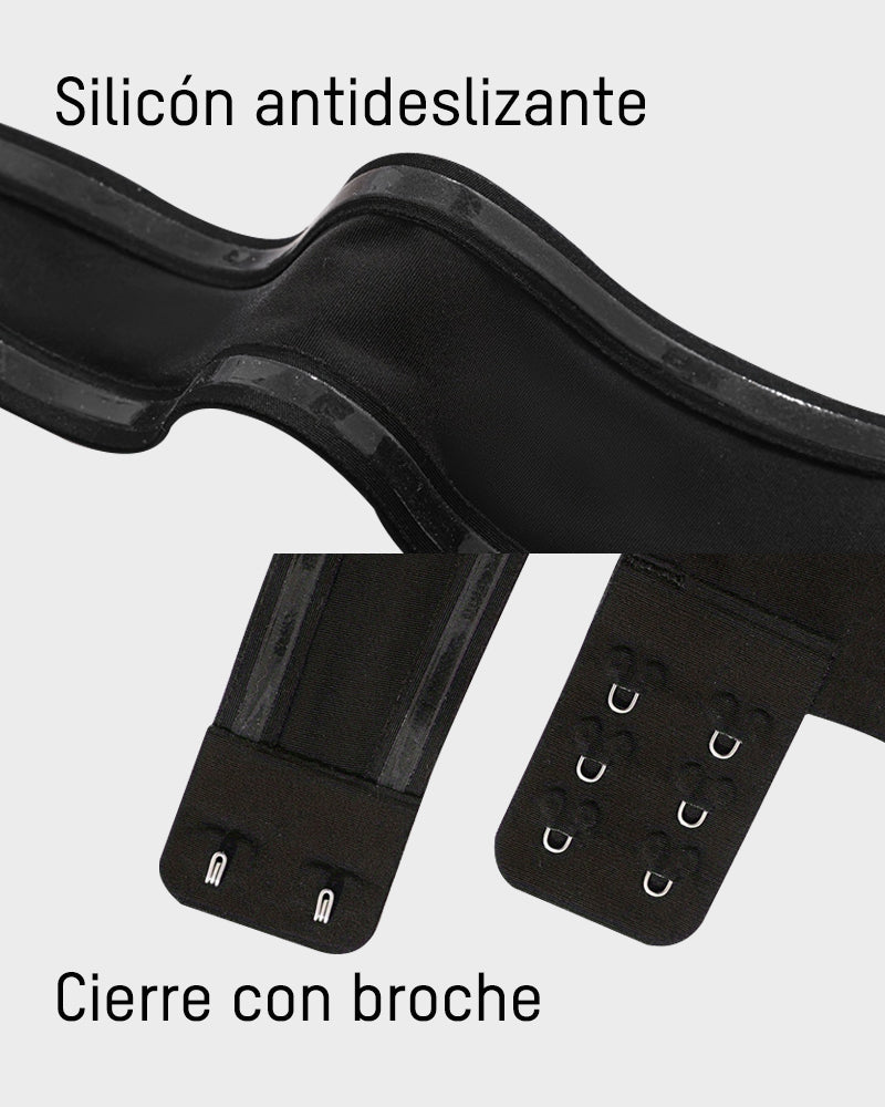 Sujetador Bandeau con Gancho Lateral Cruzado y Antideslizante