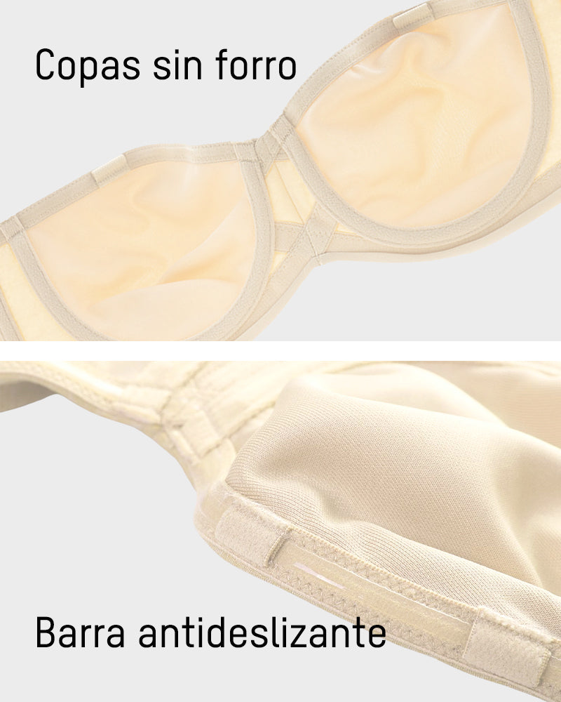 Sujetador Bandeau Convertible con Soporte Total y Antideslizante