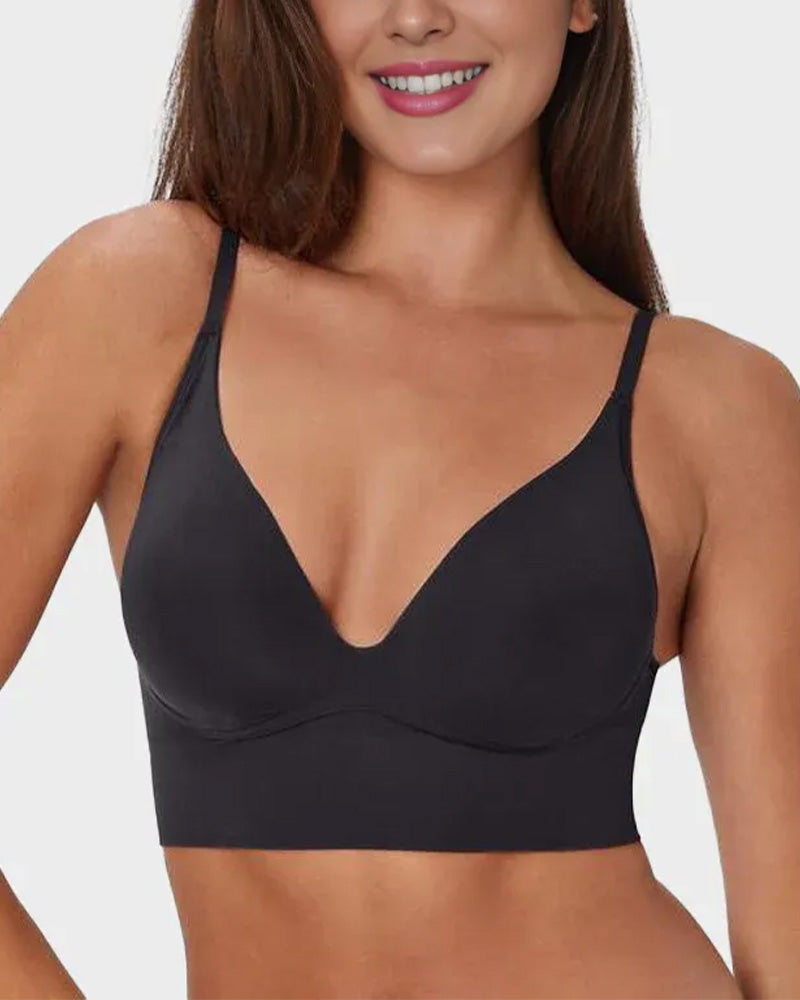 Bralette sin Aros con Realce de Escote Profundo